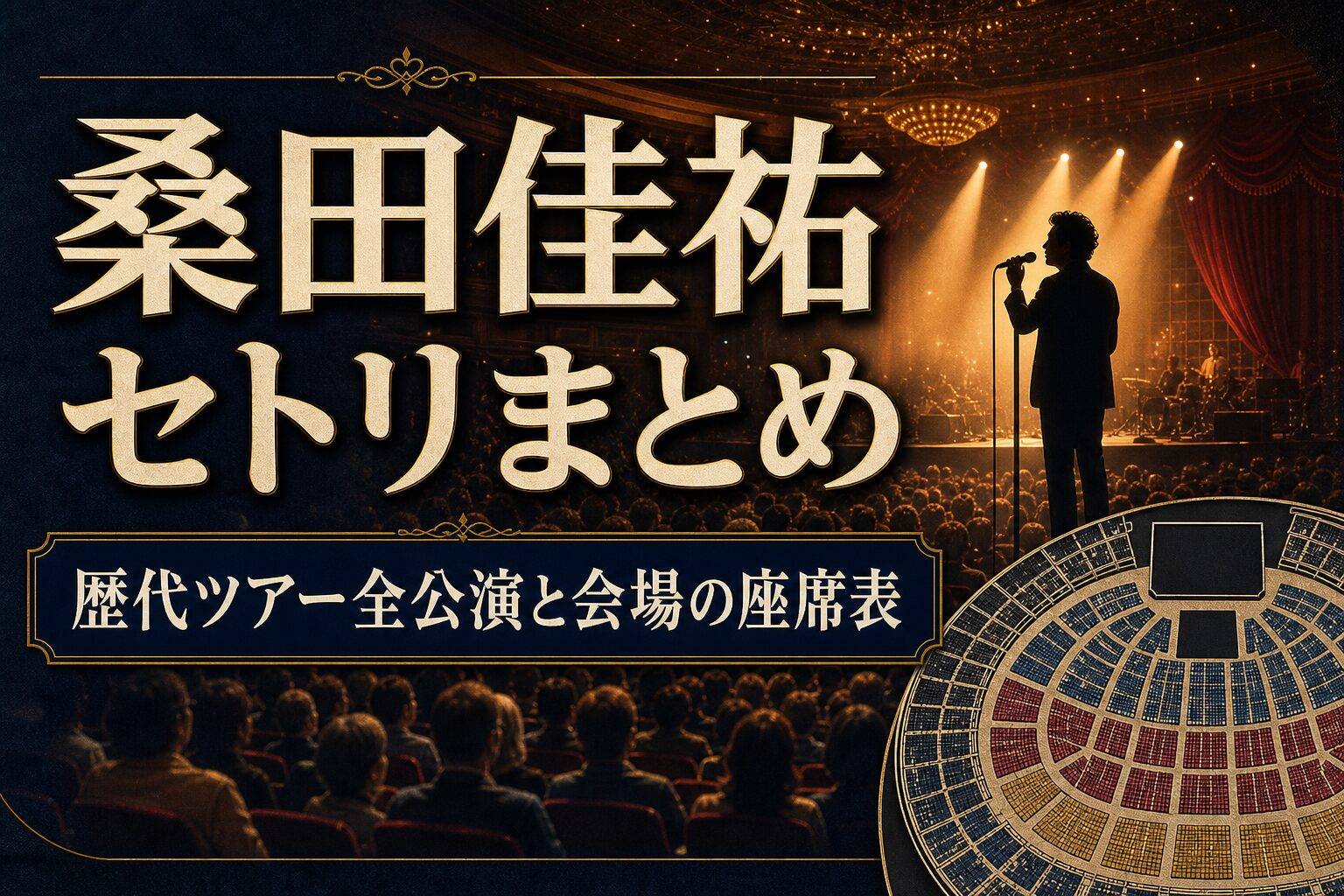桑田佳祐のセトリまとめ|歴代ツアー全公演と会場の座席表