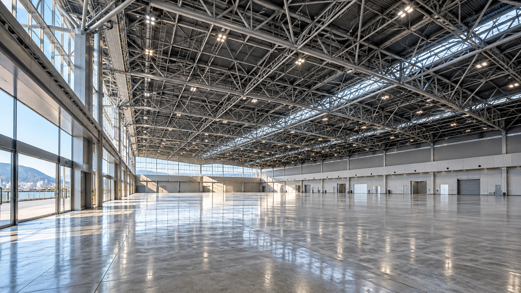 北九州メッセの柱がない広い展示ホール